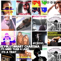 a collage of photos with the words revolutionny chrisma it's a trait